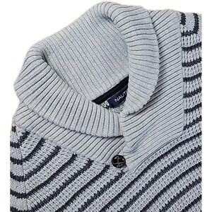 Nautica Roll Neck Sweater Size Small Striped Button‎ Men